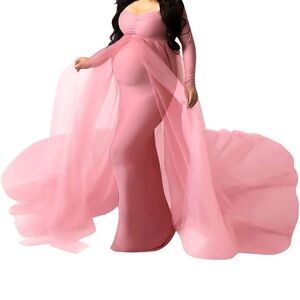 EUC Elegant Pink Maternity Gown